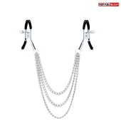 Оригинальные зажимы на соски с тройной цепочкой - Notabu - купить с доставкой в Димитровграде