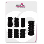 Набор из 7 черных насадок PENIS SLEEVES SET - Dream Toys - в Димитровграде купить с доставкой
