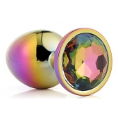 Голографическая анальная втулка с радужным кристаллом - 7,1 см. - Dream Toys - купить с доставкой в Димитровграде