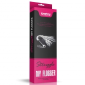 Серебристая плетка Struggle My Flogger с черной ручкой - 45 см. - Lovetoy - купить с доставкой в Димитровграде