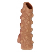Телесная насадка с бугорками и открытой головкой Nude Sleeve M - 12 см. - KOKOS - в Димитровграде купить с доставкой
