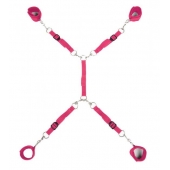 Ярко-розовый набор фиксаций на кровати Classic Bed Spreader - Lux Fetish - купить с доставкой в Димитровграде