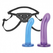 Страпон унисекс Beginners Strap-On с 2 насадками - 15 и 13 см. - Lux Fetish - купить с доставкой в Димитровграде