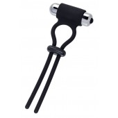 Черное эрекционное лассо на пенис Jat - A-toys - в Димитровграде купить с доставкой