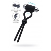 Черное эрекционное лассо Ect с виброэлементом - A-toys - в Димитровграде купить с доставкой