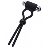 Черное эрекционное лассо Ect с виброэлементом - A-toys - в Димитровграде купить с доставкой