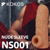 Телесная открытая насадка-реалистик с подхватом мошонки Nude Sleeve S - 10 см. - KOKOS - в Димитровграде купить с доставкой