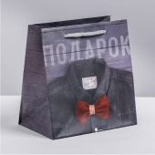 Ламинированный квадратный пакет «Мужской стиль» - 14 х 14 х 9 см. - Сима-Ленд - купить с доставкой в Димитровграде