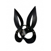 Черная кожаная маска зайки Miss Bunny - БДСМ Арсенал - купить с доставкой в Димитровграде