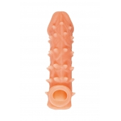 Телесная закрытая насадка с пупырышками Cock Sleeve Size L - 17,6 см. - KOKOS - в Димитровграде купить с доставкой