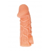 Телесная закрытая насадка с венками Cock Sleeve Size M - 15,6 см. - KOKOS - в Димитровграде купить с доставкой