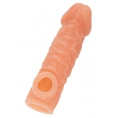 Телесная закрытая насадка с шершавой головкой Cock Sleeve Size L - 17,6 см. - KOKOS - в Димитровграде купить с доставкой