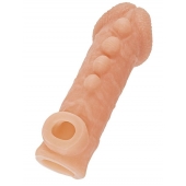 Телесная закрытая насадка с шишечками Cock Sleeve Size L - 17,6 см. - KOKOS - в Димитровграде купить с доставкой