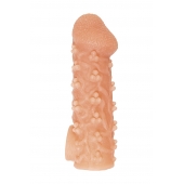 Телесная закрытая насадка с пучками шишечек Cock Sleeve Size M - 15,6 см. - KOKOS - в Димитровграде купить с доставкой