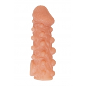 Телесная закрытая насадка с шариками Cock Sleeve Size S - 13,8 см. - KOKOS - в Димитровграде купить с доставкой