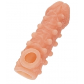 Телесная закрытая насадка с шариками Cock Sleeve Size S - 13,8 см. - KOKOS - в Димитровграде купить с доставкой