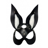 Черная маска зайки с белым мехом на ушках Miss Bunny - БДСМ Арсенал - купить с доставкой в Димитровграде