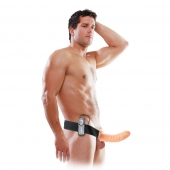 Телесный полый страпон с вибрацией 8  Vibrating Hollow Strap-On - 20,5 см. - Pipedream - купить с доставкой в Димитровграде