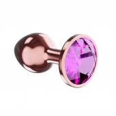 Пробка цвета розового золота с лиловым кристаллом Diamond Quartz Shine L - 8,3 см. - Lola Games - купить с доставкой в Димитровграде