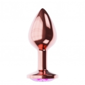 Пробка цвета розового золота с лиловым кристаллом Diamond Quartz Shine L - 8,3 см. - Lola Games - купить с доставкой в Димитровграде