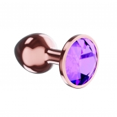 Пробка цвета розового золота с фиолетовым кристаллом Diamond Amethyst Shine L - 8,3 см. - Lola Games - купить с доставкой в Димитровграде