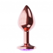 Пробка цвета розового золота с фиолетовым кристаллом Diamond Amethyst Shine L - 8,3 см. - Lola Games - купить с доставкой в Димитровграде