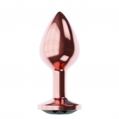 Пробка цвета розового золота с черным кристаллом Diamond Jet Shine L - 8,3 см. - Lola Games - купить с доставкой в Димитровграде