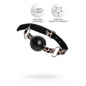 Черный кляп-шар на леопардовых ремешках Anonymo - ToyFa - купить с доставкой в Димитровграде