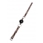 Черный кляп-шар на леопардовых ремешках Anonymo - ToyFa - купить с доставкой в Димитровграде