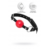 Красный кляп-шар на черных ремешках Anonymo - ToyFa - купить с доставкой в Димитровграде