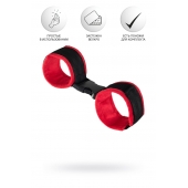 Красно-черные велюровые наручники Anonymo - ToyFa - купить с доставкой в Димитровграде