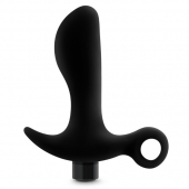 Черный анальный вибратор Silicone Vibrating Prostate Massager 01 - 10,8 см. - Blush Novelties - в Димитровграде купить с доставкой