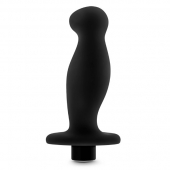 Черный анальный вибромассажёр Silicone Vibrating Prostate Massager 02 - 10,8 см. - Blush Novelties - в Димитровграде купить с доставкой