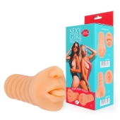 Телесный мастурбатор-ротик с высунутым язычком - Bior toys - в Димитровграде купить с доставкой