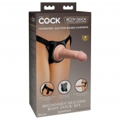 Страпон с телесной насадкой на присоске Beginner s Silicone Body Dock Kit - 14 см. - Pipedream - купить с доставкой в Димитровграде