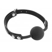 Черный силиконовый кляп-шарик на ремешках - Fetish Tentation - купить с доставкой в Димитровграде
