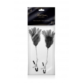 Зажимы для сосков с черными перьями Sweet Caress Feather Nipple Clumps - Sweet Caress - купить с доставкой в Димитровграде