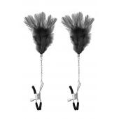 Зажимы для сосков с черными перьями Sweet Caress Feather Nipple Clumps - Sweet Caress - купить с доставкой в Димитровграде