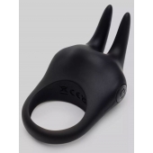 Черное эрекционное виброкольцо Sensation Rechargeable Vibrating Rabbit Love Ring - Fifty Shades of Grey - в Димитровграде купить с доставкой
