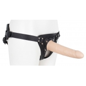 Пустотелый страпон Harness CLASSIC с бандажом - 19,5 см. - LOVETOY (А-Полимер) - купить с доставкой в Димитровграде