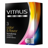 Цветные ароматизированные презервативы VITALIS PREMIUM color   flavor - 3 шт. - Vitalis - купить с доставкой в Димитровграде