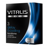 Презервативы VITALIS PREMIUM delay   cooling с охлаждающим эффектом - 3 шт. - Vitalis - купить с доставкой в Димитровграде