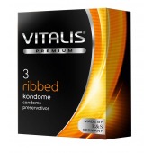 Ребристые презервативы VITALIS PREMIUM ribbed - 3 шт. - Vitalis - купить с доставкой в Димитровграде