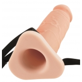 Телесный реалистичный фаллоимитатор с полостью Silicone Hollow Extension - 20 см. - Pipedream - купить с доставкой в Димитровграде