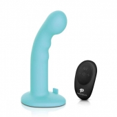 Голубая изогнутая насадка 6in Remote Control Ripple P-Spot G-Spot на черных трусиках - 16 см. - Pegasus - купить с доставкой в Димитровграде