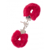 Металлические наручники с красной меховой опушкой METAL HANDCUFF WITH PLUSH RED - Dream Toys - купить с доставкой в Димитровграде