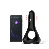 Черное виброкольцо Magic Motion Rise с подхватом мошонки - Magic Motion - в Димитровграде купить с доставкой