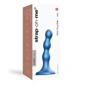 Голубая насадка Strap-On-Me Dildo Plug Balls size S - Strap-on-me - купить с доставкой в Димитровграде