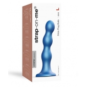 Голубая насадка Strap-On-Me Dildo Plug Balls size L - Strap-on-me - купить с доставкой в Димитровграде