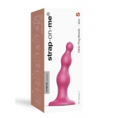 Розовая насадка Strap-On-Me Dildo Plug Beads size S - Strap-on-me - купить с доставкой в Димитровграде